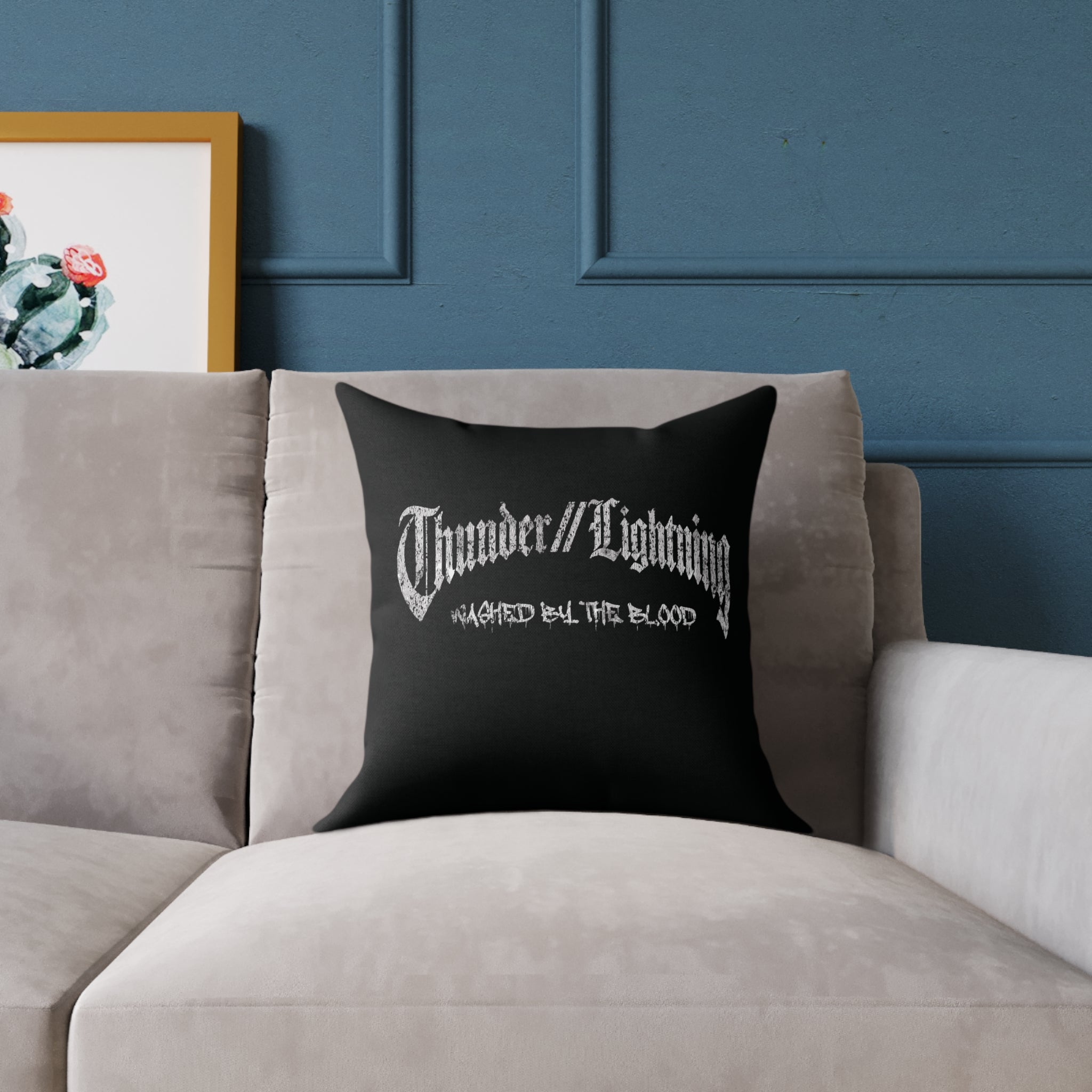 Thunder//Lightning | Square Poly Canvas Pillow