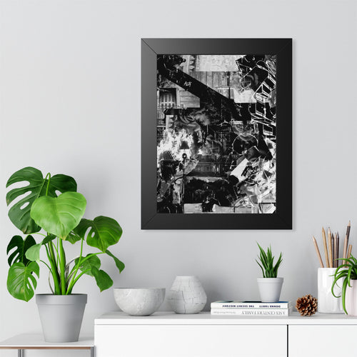 Man in the Fire | Framed Art Print | Original Photoshop Collage